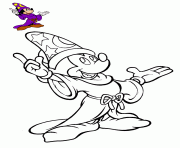 Coloriage mickey disney le magicien avec chapeau magique