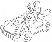 Coloriage luigi piste de course mario kart live