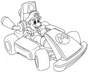 Coloriage mario kart deluxe voiture de course