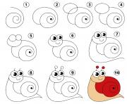 Coloriage dessin facile un escargot snail animal