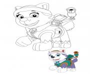 Coloriage Everest Aime Sa Souffleuse A Neige Paw Patrol