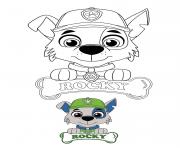 Coloriage Rocky Chien Croise Qui Responsable Du Recyclage Paw Patrol