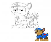 Coloriage Chase Adore Son Camion De Police Et Voiture Paw Patrol