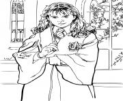 Coloriage hermione et sa baguette