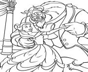 Coloriage une danse avec la belle et la bete