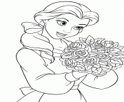 Coloriage bouquet de fleurs la belle