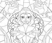 Coloriage mandala la belle et la bete princesse disney