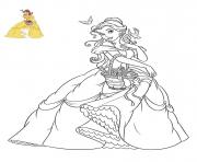 Coloriage princesse la belle et la bete