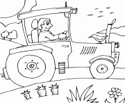 Coloriage tracteur maternelle facile cp