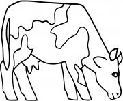 Coloriage vache qui mange de lherbe