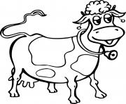 Coloriage vache avec une cloche