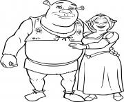 Coloriage Shrek et Fiona