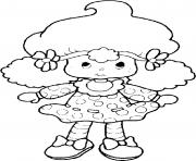 Coloriage poupee Charlotte aux fraises 