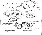 Coloriage Charlotte aux fraises dans l eau