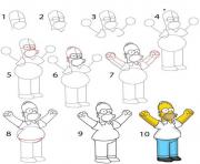 Coloriage homer simpson dessin facile a reproduire