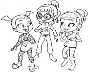 Coloriage vampirina soiree pyjama entre filles