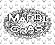 Coloriage mandala mardi gras carnaval