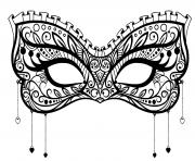 Coloriage masque carnaval dentelle coeur discret