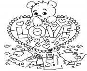 Coloriage ours en peluche coeur love bricolage