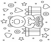 Coloriage ours peluche cadeaux coeurs et etoiles maternelle