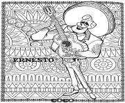 Coloriage disney coco ernesto fond mandala adulte