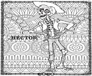 Coloriage hector fond mandala disney coco