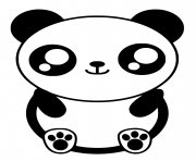 Coloriage kawaii panda