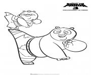 Coloriage Gulli Po le professeur Kung Fu Panda