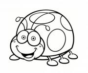 Coloriage coccinelle rigolote drole