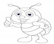 Coloriage coccinelle debout cartoon enfants