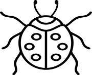 Coloriage petit insecte coccinelle rouge