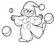 Coloriage clown fille avec des ballons