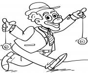 Coloriage clown maternelle facile entrain de marcher