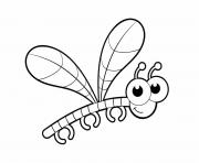 Coloriage insecte libellule adorable avec de gros yeux