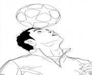 Coloriage ronaldo cristiano ballon de foot sur la tete