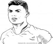 Coloriage cristiano ronaldo portugal football