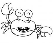 Coloriage crabe amusant rigolo