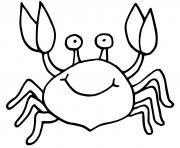 Coloriage crabe avec un sourire