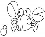 Coloriage crabe pour enfant ocean mer