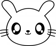 Coloriage lapin kawaii avec de gros yeux