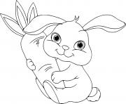 Coloriage lapin et sa carotte