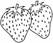 Coloriage deux fruits fraises fragaria