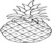 Coloriage ananas fruit avec dessin en couleur