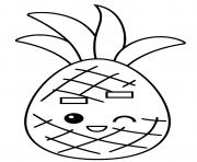 Coloriage ananas avec un visage mignon