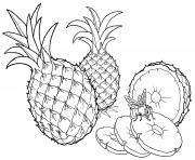 Coloriage fruit ananas realiste ananas decoupe