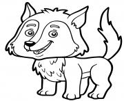 Coloriage loup famille du chien maternelle facile