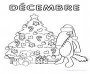 Coloriage loup mois decembre