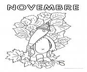 Coloriage loup mois novembre