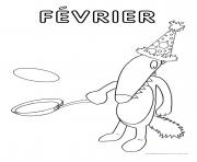 Coloriage loup mois fevrier