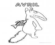 Coloriage loup mois avril